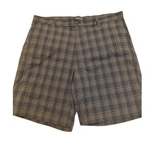 Chaps Golf Mens 38 Plaid Shorts Navy‎ Blue Green White Stretch Performance